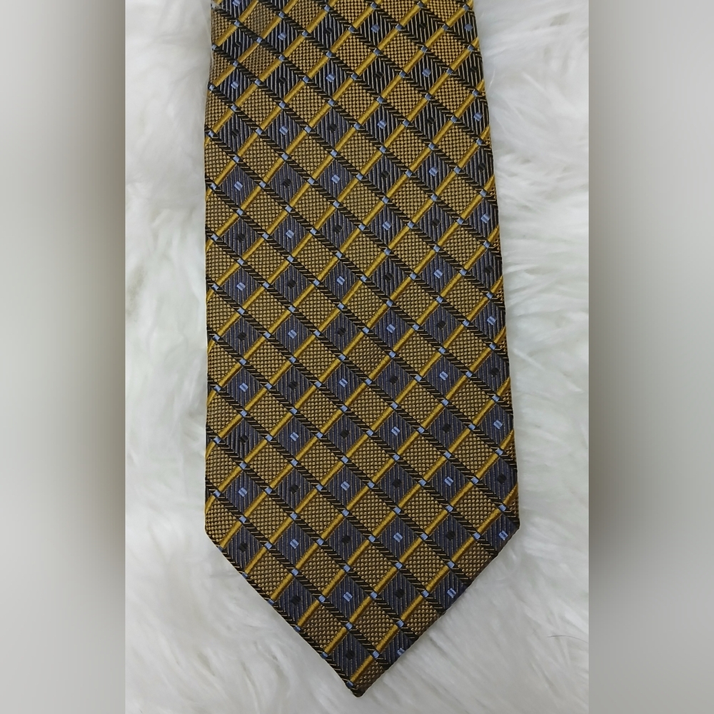 Valerio Garati Gold/Yellow and Blue Silk Tie